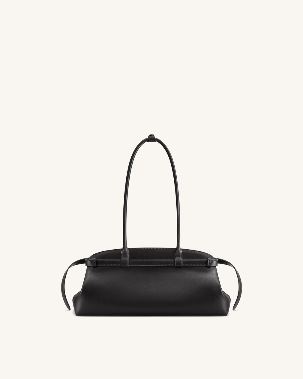 Arden Belt Detail East-West Shoulder Bag - Black
