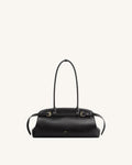 Arden Belt Detail East-West Shoulder Bag - Black
