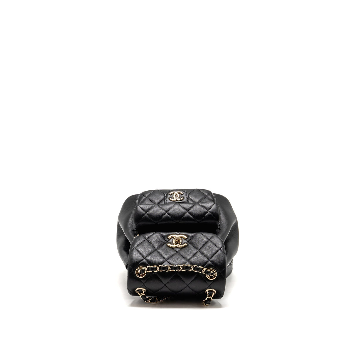 MINI DUMA BACKPACK CALFSKIN BLACK LGHW (MICROCHIP)