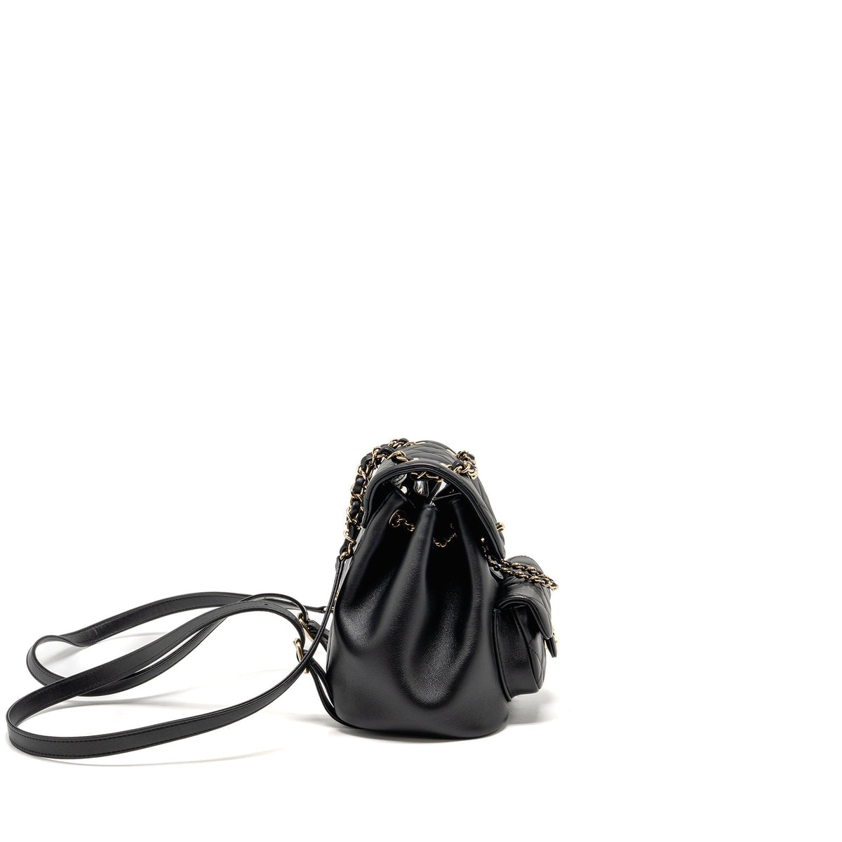 MINI DUMA BACKPACK CALFSKIN BLACK LGHW (MICROCHIP)