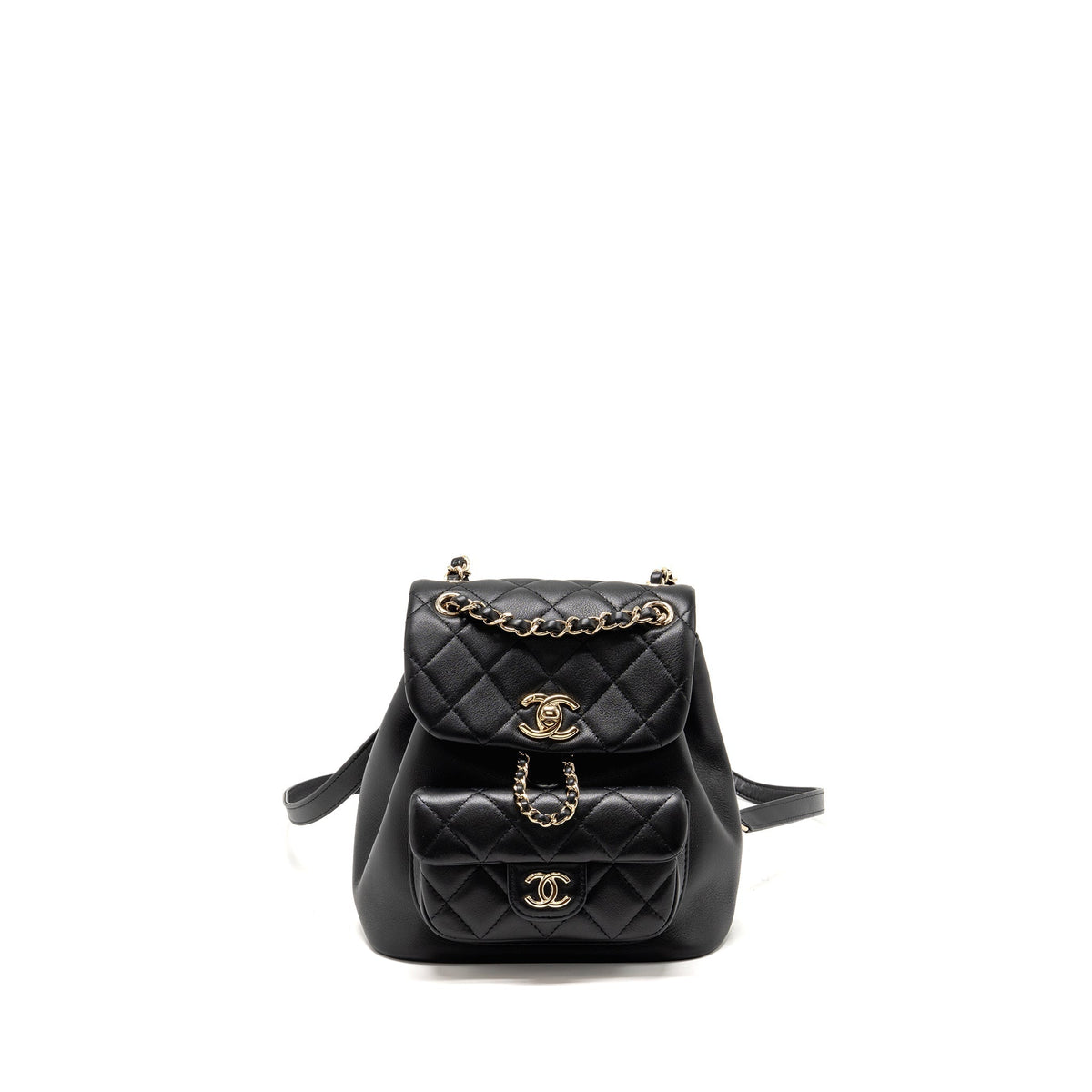 MINI DUMA BACKPACK CALFSKIN BLACK LGHW (MICROCHIP)