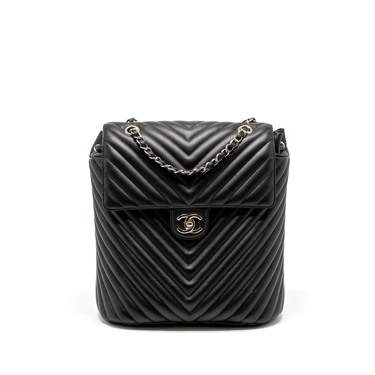 URBAN SPIRIT BACKPACK CHEVRON CALFSKIN BLACK SHW