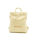23P SMALL 22 BACKPACK SHINY CALFSKIN LIGHT YELLOW BRUSHED GHW(MICROCHIP)