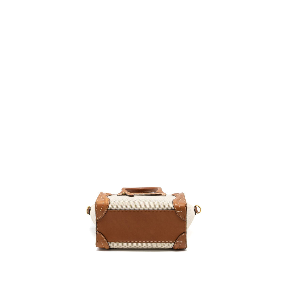 NANO LUGGAGE BAG CANVAS/LEATHER TAN/WHITE GHW