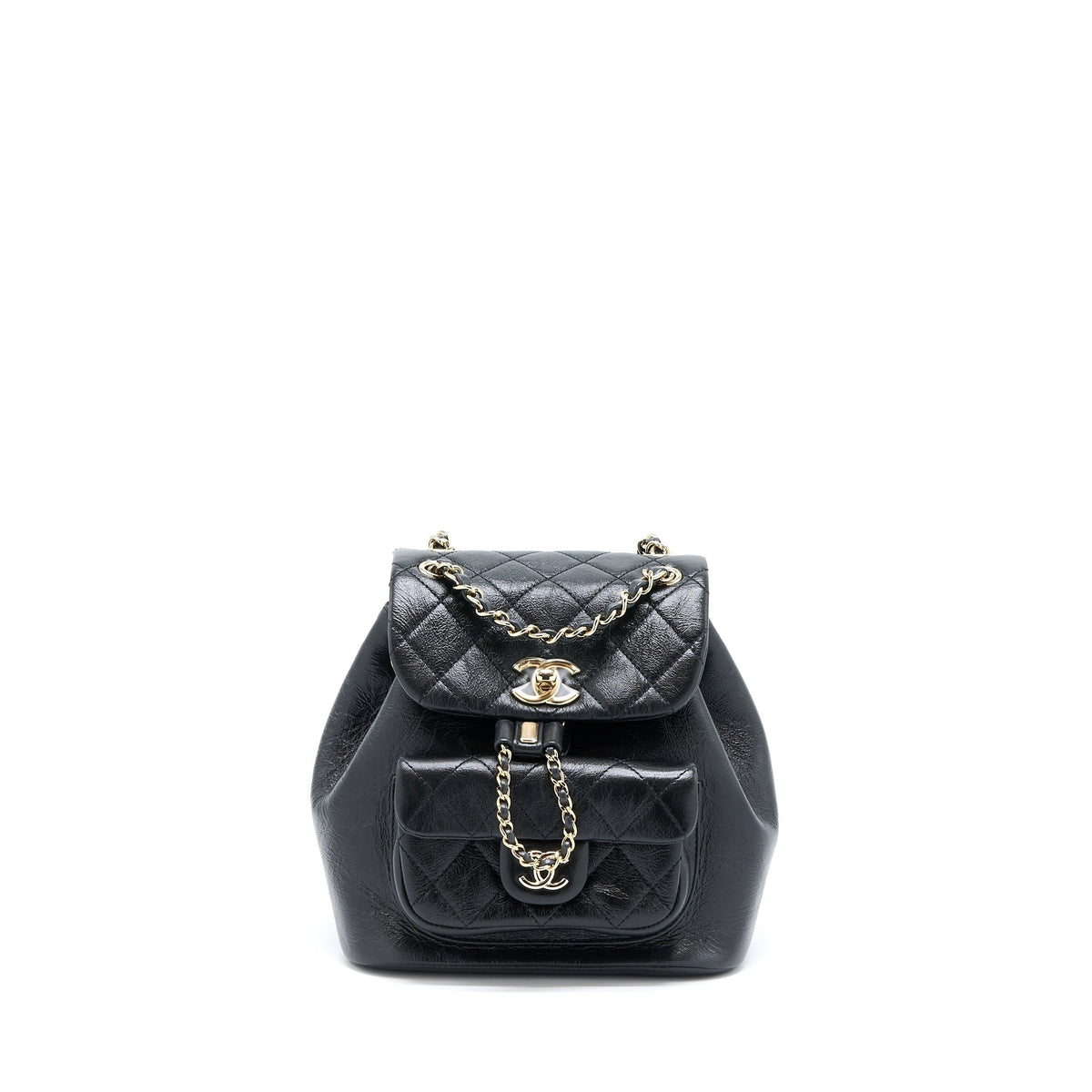 22C MINI DUMA BACKPACK AGED CALFSKIN BLACK LGHW (MICROCHIP)