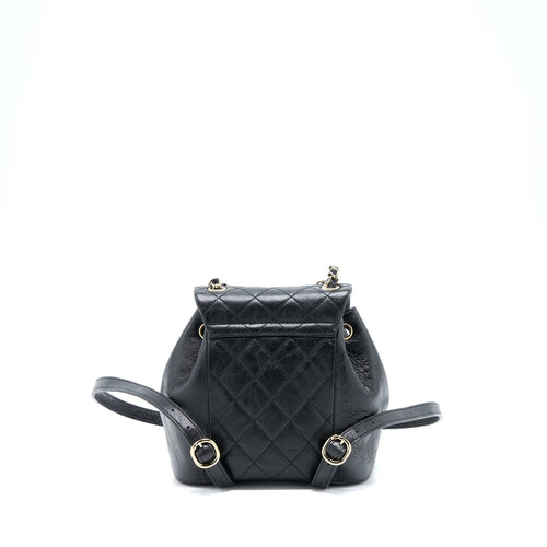 22C MINI DUMA BACKPACK AGED CALFSKIN BLACK LGHW (MICROCHIP)