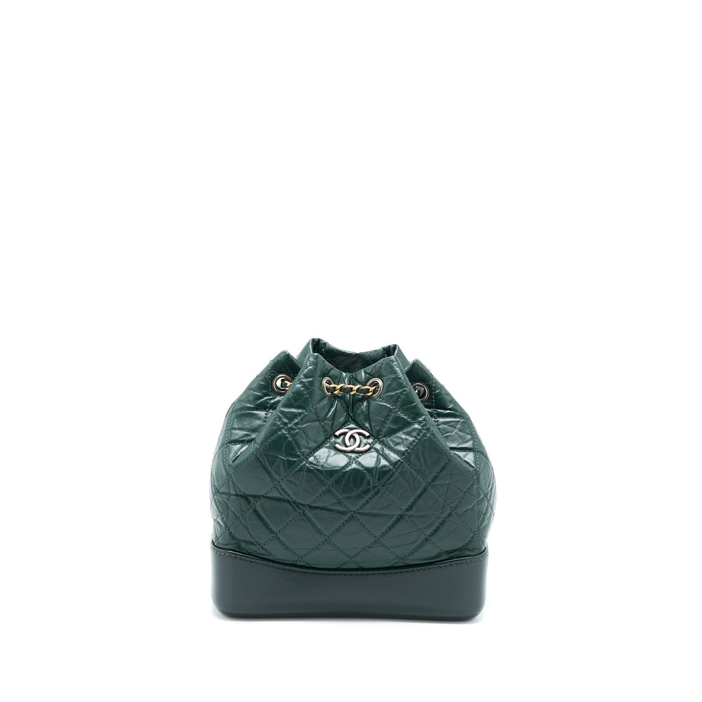 SMALL GABRIELLE BACKPACK CALFSKIN DARK GREEN MULTICOLOUR HARDWARE