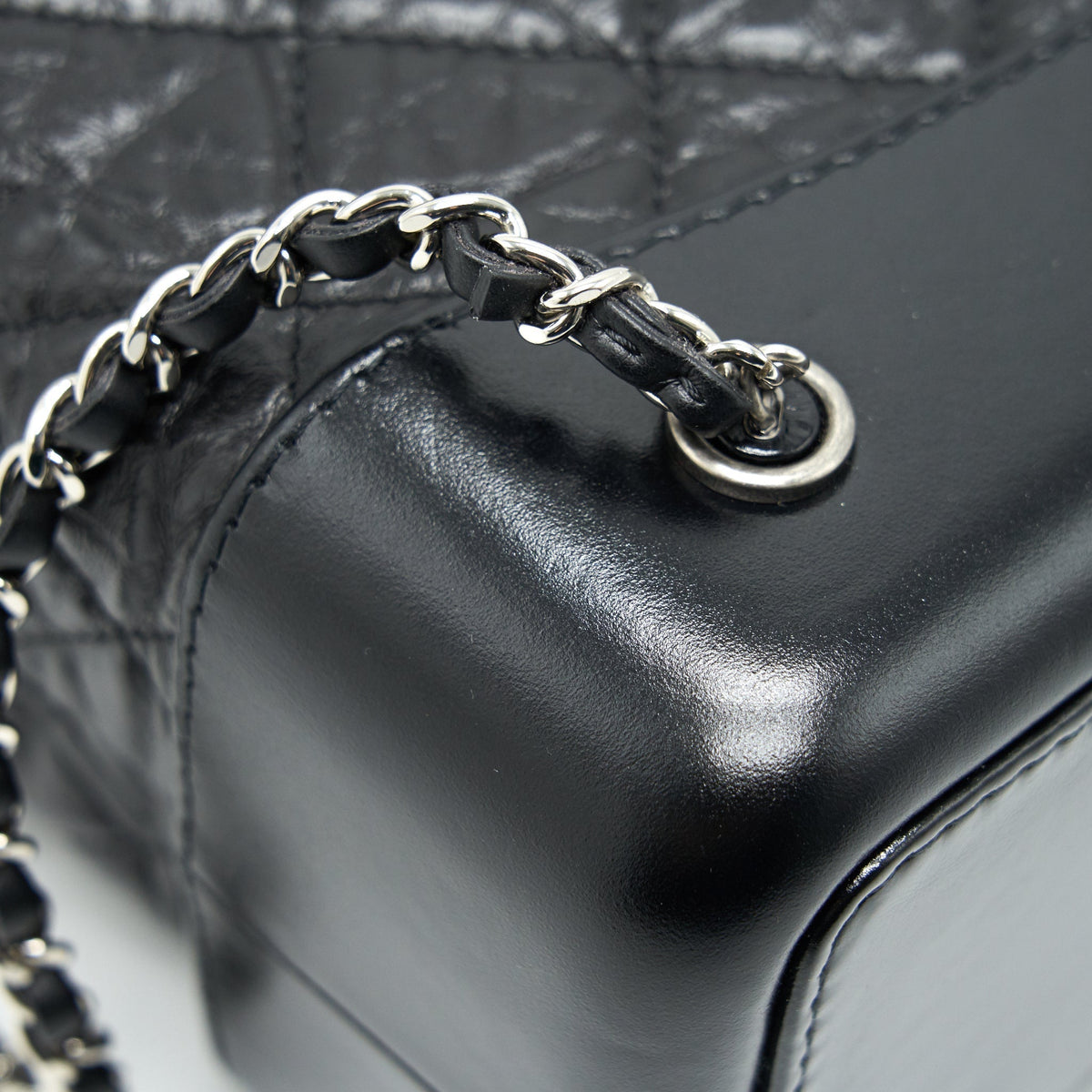GABRIELLE BACKPACK AGED CALFSKIN/ SMOOTH CALFSKIN BLACK RUTHENIUM HARDWARE