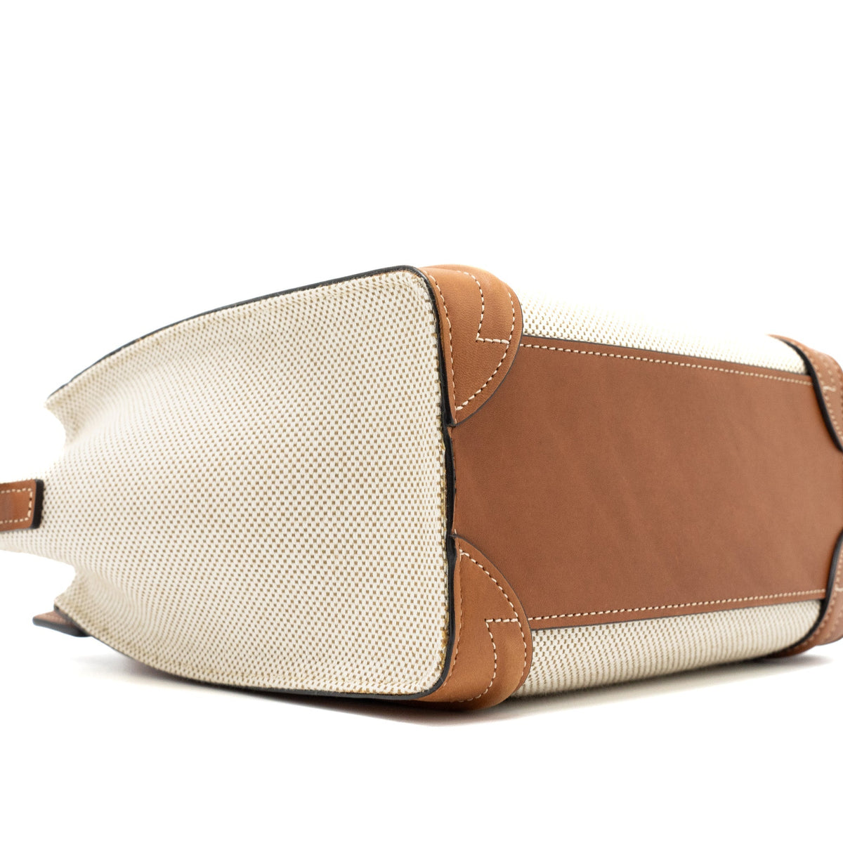 NANO LUGGAGE BAG CANVAS/LEATHER TAN/WHITE GHW