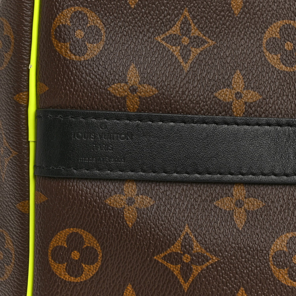 MONOGRAM MACASSAR KEEPALL BANDOULIERE 50 FLORESCENT YELLOW
